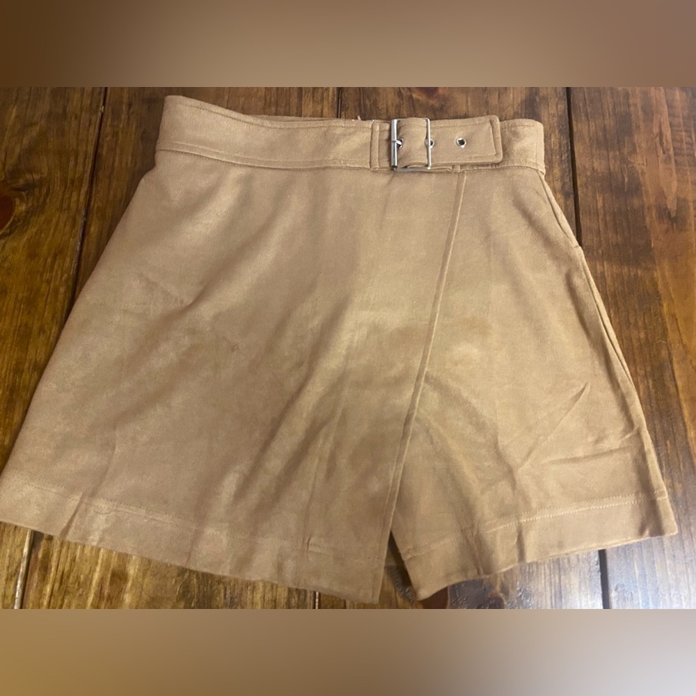 Sugar+Lipz Brown Suede Skirt